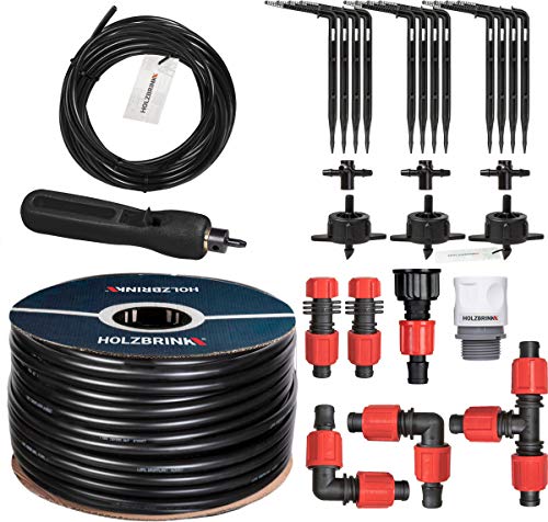 HOLZBRINK Start Set Gewächshaus Bewässerung Bewässerungssystem inkl. 20 m LDPE Verlegerohr 16 mm, 3x Tropfer 4l/h, HTB-10-S-20 von HOLZBRINK