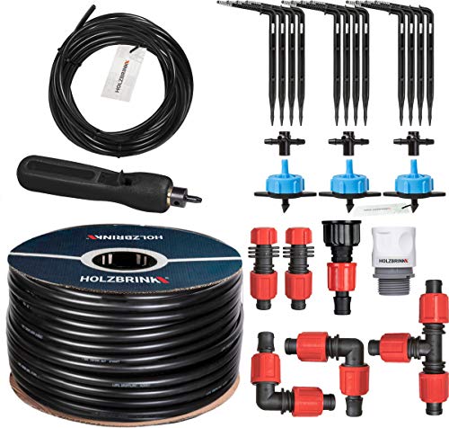 HOLZBRINK Start Set Gewächshaus Bewässerung Bewässerungssystem inkl. 20 m LDPE Verlegerohr 16 mm, 3x Tropfer 8l/h, HTB-10-B-20 von HOLZBRINK