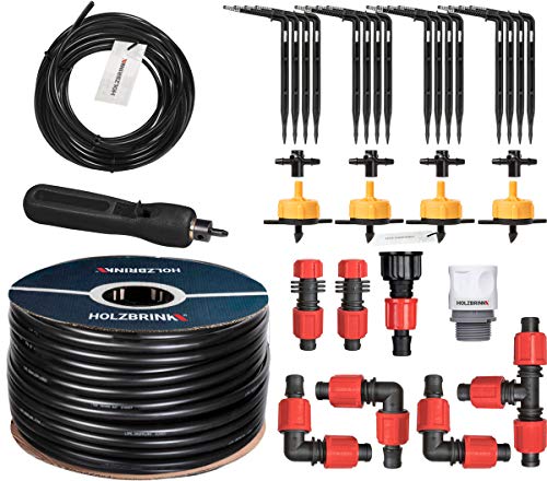 HOLZBRINK Start Set Gewächshaus Bewässerung Bewässerungssystem inkl. 30 m LDPE Verlegerohr 16 mm, 4x Tropfer 2l/h, HTB-10-G-30 von HOLZBRINK