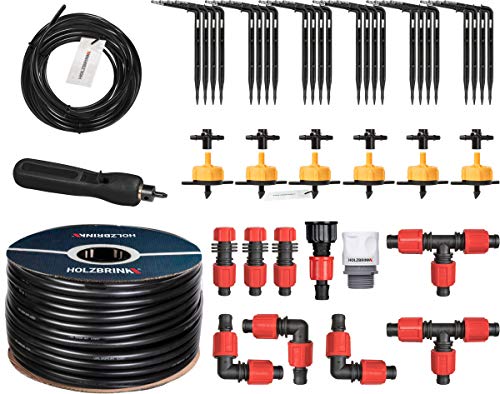 HOLZBRINK Start Set Gewächshaus Bewässerung Bewässerungssystem inkl. 50 m LDPE Verlegerohr 16 mm, 6x Tropfer 2l/h, HTB-10-G-50 von HOLZBRINK