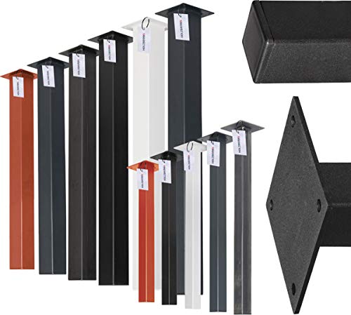 HOLZBRINK Tischbeine Eckig, Möbelfüße aus Quadratrohr 80x80 mm, Höhe 72 cm, Schwarz, 4 Stück, HLT-14A-J-72-9005 von HOLZBRINK
