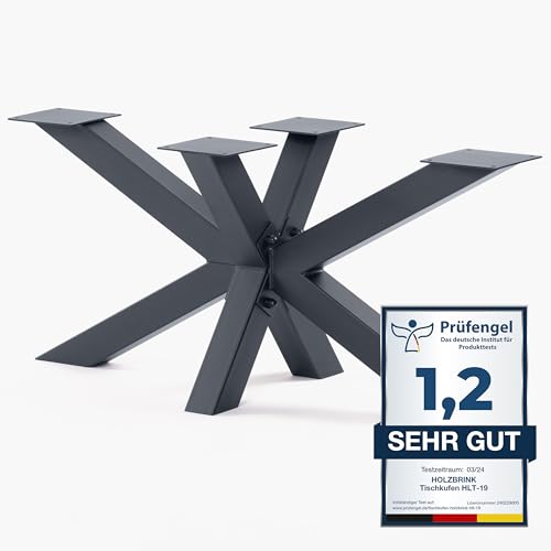 HOLZBRINK Tischgestell Spider | Massive Tischkufen/Tischbeine Metall Grau für Couchtisch, Esstisch, Schreibtisch, Konferenztisch | 1 Stück Tisch-Füße 98x40 cm | Höhe 43 cm von HOLZBRINK