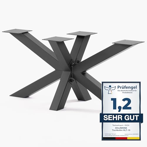 HOLZBRINK Tischgestell Spider | Massive Tischkufen/Tischbeine Metall Schwarz für Couchtisch, Esstisch, Schreibtisch, Konferenztisch | 1 Stück Tisch-Füße 98x40 cm | Höhe 43 cm von HOLZBRINK