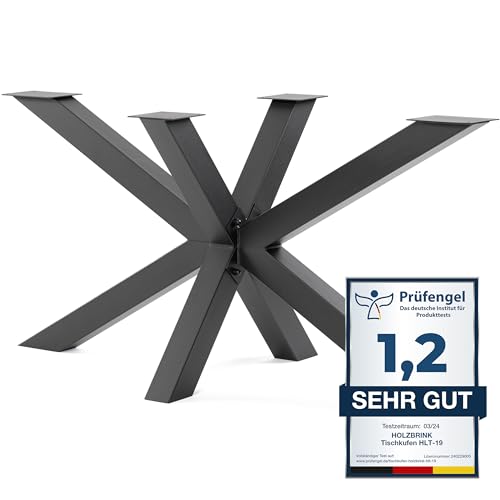 HOLZBRINK Tischgestell Spider | Massive Tischkufen/Tischbeine Metall Schwarz für Couchtisch, Esstisch, Schreibtisch, Konferenztisch | 1 Stück Tisch-Füße 150x70 cm | Höhe 72 cm von HOLZBRINK