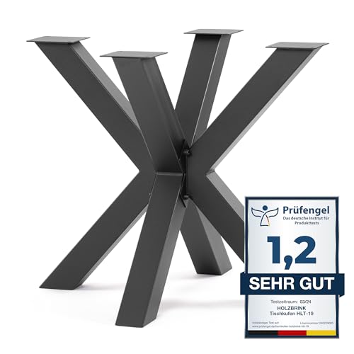 HOLZBRINK Tischgestell Spider | Massive Tischkufen/Tischbeine Metall Schwarz für Couchtisch, Esstisch, Schreibtisch, Konferenztisch | 1 Stück Tisch-Füße 85x80 cm | Höhe 72 cm von HOLZBRINK