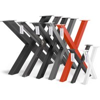 Tischkufen X-Form aus Vierkantprofilen 60x60 mm, x-förmiges Tischgestell 60x72 cm, Verkehrsweiss, HLT-03-G-CC-9016 - Weiß - Holzbrink von HOLZBRINK