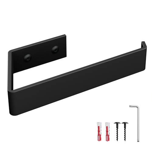 HOLZBRINK Toilettenpapierhalter Schwarz matt 164x72 mm | Klopapierhalter mit Wandmontage für Badezimmer, Toilette | WC Papier Halterung zum Bohren von HOLZBRINK