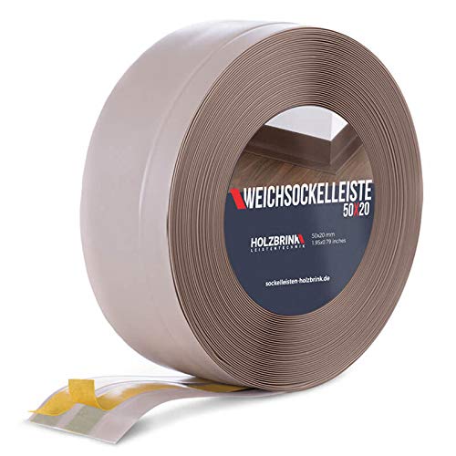 HOLZBRINK Weichsockelleiste selbstklebend CAPPUCCINO Knickleiste, 50x20mm, 25 Meter von HOLZBRINK