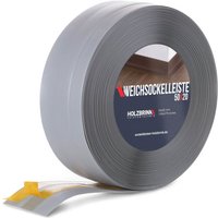 Holzbrink - Weichsockelleiste selbstklebend pvc 50x20mm, 15 m Winkelleiste für Küchenarbeitsplatte, Bodenbelag Eckleiste selbstklebend Farbe: Hellgrau von HOLZBRINK