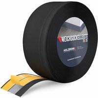 HOLZBRINK Weichsockelleiste selbstklebend Schwarz Knickleiste, Material: PVC, 70x20mm, 5 Meter - Schwarz von HOLZBRINK