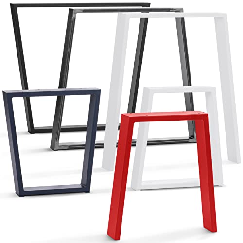 HOLZBRINK Tischbein Metall Rohstahl mit Klarlack 30/40x43cm offene Form HLT-22 | Möbelfuß für Couchtisch, Nachttisch, Bank | Bank Füße (1 St.) von HOLZBRINK