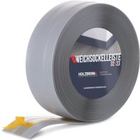 Holzbrink - Weichsockelleiste selbstklebend pvc 32x23mm, 15 m Küchenleiste Arbeitsplatte Abschlussleiste selbstklebend für Badezimmer Farbe: Hellgrau von HOLZBRINK