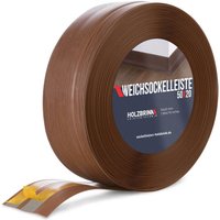 Holzbrink - Weichsockelleiste selbstklebend pvc 50x20mm, 20 m Winkelleiste für Küchenarbeitsplatte, Bodenbelag Eckleiste selbstklebend Farbe: Eiche von HOLZBRINK