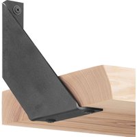 Regalträger Metall Regalhalter für Wandregal, Regalwinkel Rohstahl mit Klarlack 150x150x30 mm, 4 Stück, HLR-V-150-0000 - Holzbrink von HOLZBRINK