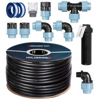 Holzbrink - Start Set Bewässerungssystem Rasenbewässerung inkl. 20 m ldpe Verlegerohr 25 mm, 1x Versenkregner, HTB-11-1-20 von HOLZBRINK