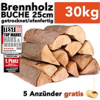 Holzbrx - Brennholz Buche 25cm 30kg Paket / Kaminholz Hartholz Scheitholz aus Buchenholz von HOLZBRX