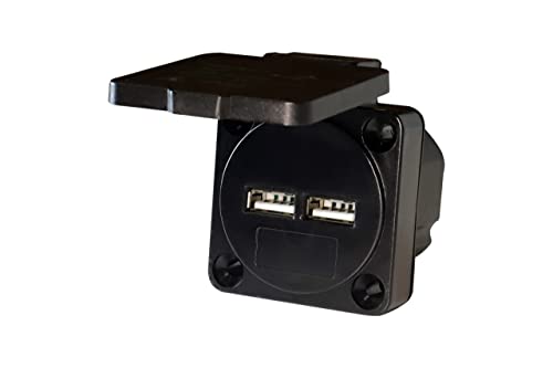 HOLZER/USB Ladesteckdose/USB-Einbausteckdose und Anbausteckdose mit 2X USB-Ports/Eingangsspannung 230V & USB Ports 5V / 2,1A – Zur Verwendung im Außenbereich & Innenbereich – Mit Deckel – IP54 HOLZER/USB Ladesteckdose/USB-Einbausteckdose und Anbausteckdose mit 2X USB-Ports/Eingangsspannung 230V & USB Ports 5V / 2,1A – Zur Verwendung im Außenbereich & Innenbereich – Mit Deckel – IP54 von HOLZER