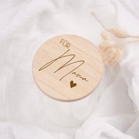 Vorratsglas Mit Wunschgravur I Geschenk Mama Papa Holzdeckel Eiche Und Glas Geschenkidee Für Groß Klein von HOLZKINO
