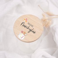 Vorratsglas "Naschglas" I Holzdeckel Eiche Und Glas Geschenkidee Für Groß Klein Personalisiert von HOLZKINO