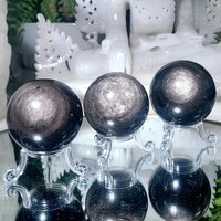 Obsidian Kugel Mit Silber Flash von HOLZKRISTALL