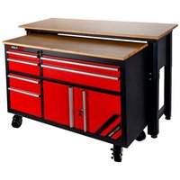 HOLZMANN-MASCHINEN Werkbank »WEWA1216SET«, inkl. Werkstattwagen, 6 Schubladen - schwarz | rot von HOLZMANN-MASCHINEN