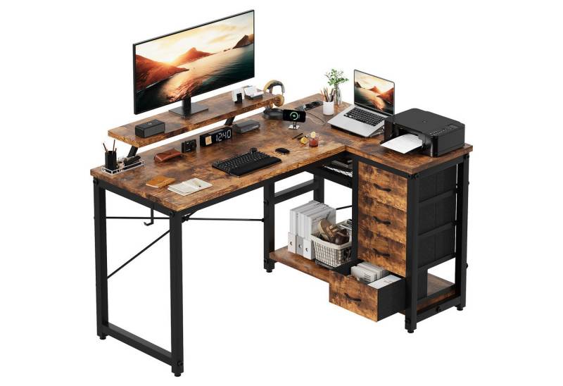 HOMALL Eckschreibtisch 100/120L Form mit Ablagefächern, 2 Tier DIY Lagerregalen Computertisch, Schreibtisch,PC Tisch,Heimbüro HOMALL Eckschreibtisch 100/120L Form mit Ablagefächern, 2 Tier DIY Lagerregalen Computertisch, Schreibtisch,PC Tisch,Heimbüro von HOMALL