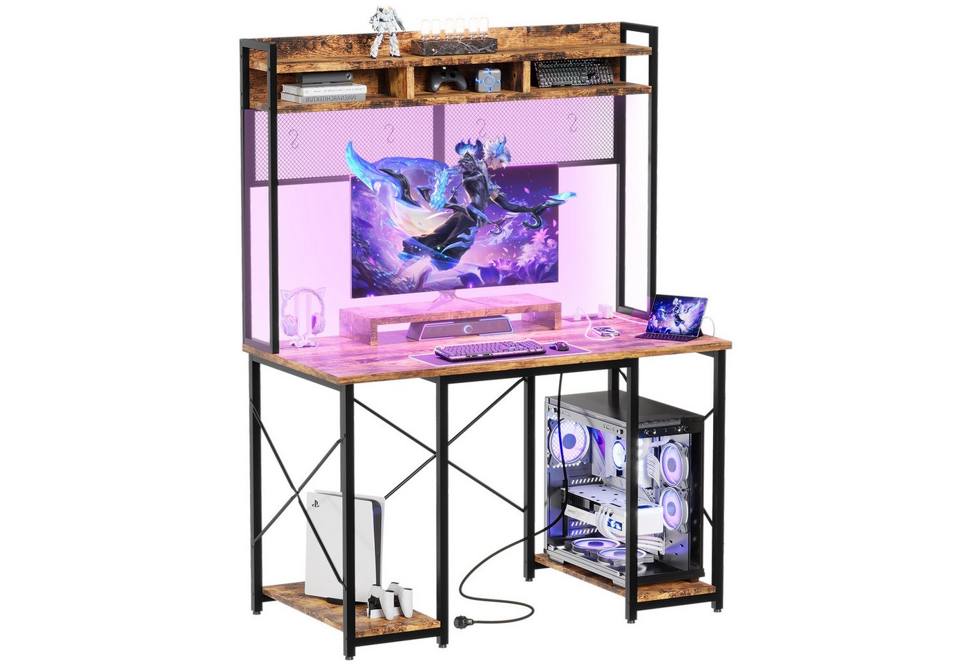 HOMALL Eckschreibtisch Schreibtisch Computertisch L-förm Eckschreibtisch mit Monitor-Ständer HOMALL Eckschreibtisch Schreibtisch Computertisch L-förm Eckschreibtisch mit Monitor-Ständer von HOMALL