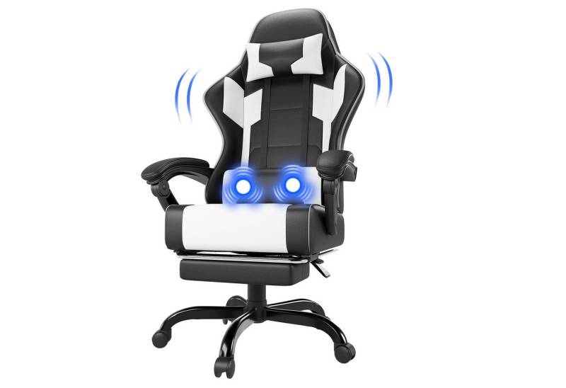 HOMALL Gaming-Stuhl Bürostuhl mit Massagefunktion, Fußstütze, ergonomischer Gaming Stuhl von HOMALL