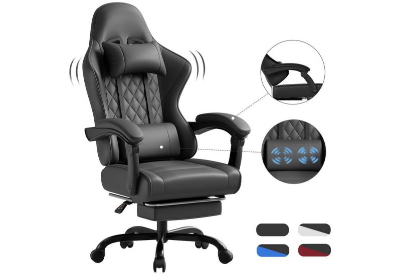 HOMALL Gaming-Stuhl Massage Bürostuhl mit Fußstütze,Kopfstütze Gaming Chair (Gaming Sessel,Federsitzkissen mit Fußstütze,360° drehbar) HOMALL Gaming-Stuhl Massage Bürostuhl mit Fußstütze,Kopfstütze Gaming Chair (Gaming Sessel,Federsitzkissen mit Fußstütze,360° drehbar) von HOMALL