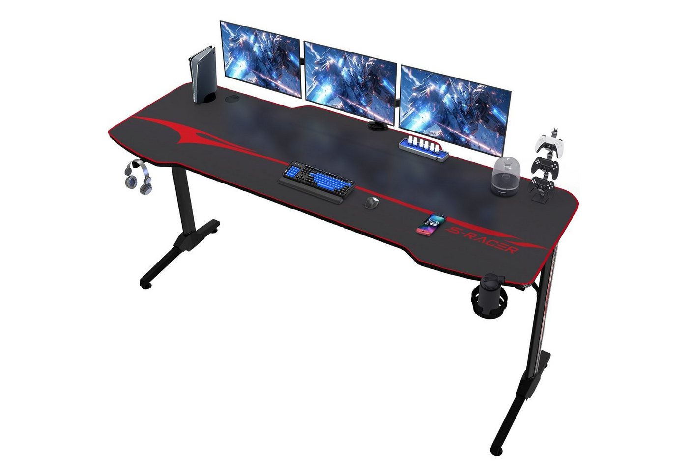 HOMALL Gamingtisch 140 cm Computer Schreibtisch Gamer Tisch von HOMALL