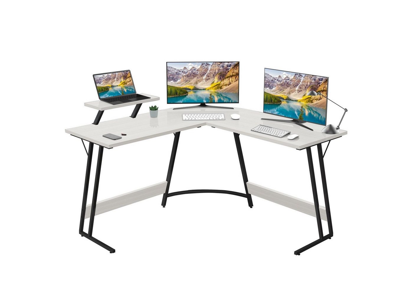 HOMALL Gamingtisch Computertisch 130 * 130cm Schreibtisch Gamer L-Eckschreibtisch von HOMALL