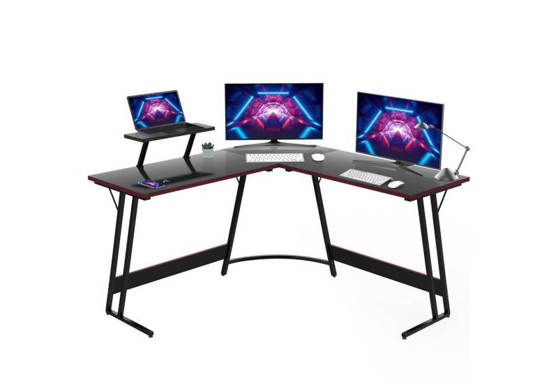 HOMALL Gamingtisch Computertisch 130 * 130cm Schreibtisch Gamer L-Eckschreibtisch von HOMALL