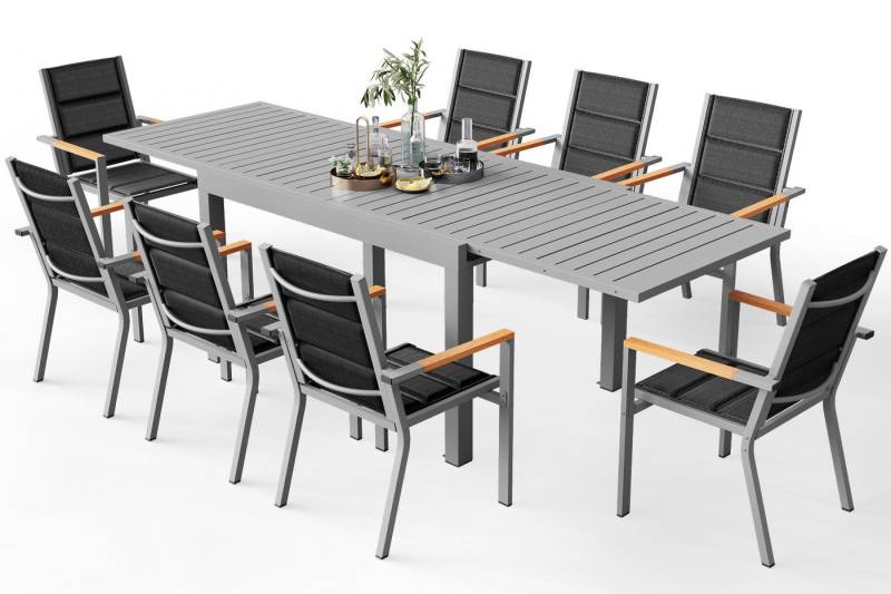 HOMALL Gartentisch Gartentisch Aluminium Ausziehtisch 80/160 130/260cm Esszimmerstühle (Verdicktes Aluminium, wasserdicht und rostfrei Multi-Größe Multi-Farbe Verschiedene Verpackungen erhältlich) von HOMALL