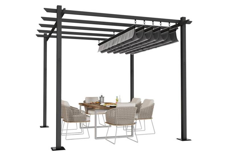 HOMALL Pavillon Gazebo 3x3/3x4m Gartenpavillon Pergola mit Aluminiumrahmen, (300x300 cm oder 400x300 cm, 180g PA-beschichtet UV-Schutz, Terrassendach, für Gärten, Terrassen) von HOMALL