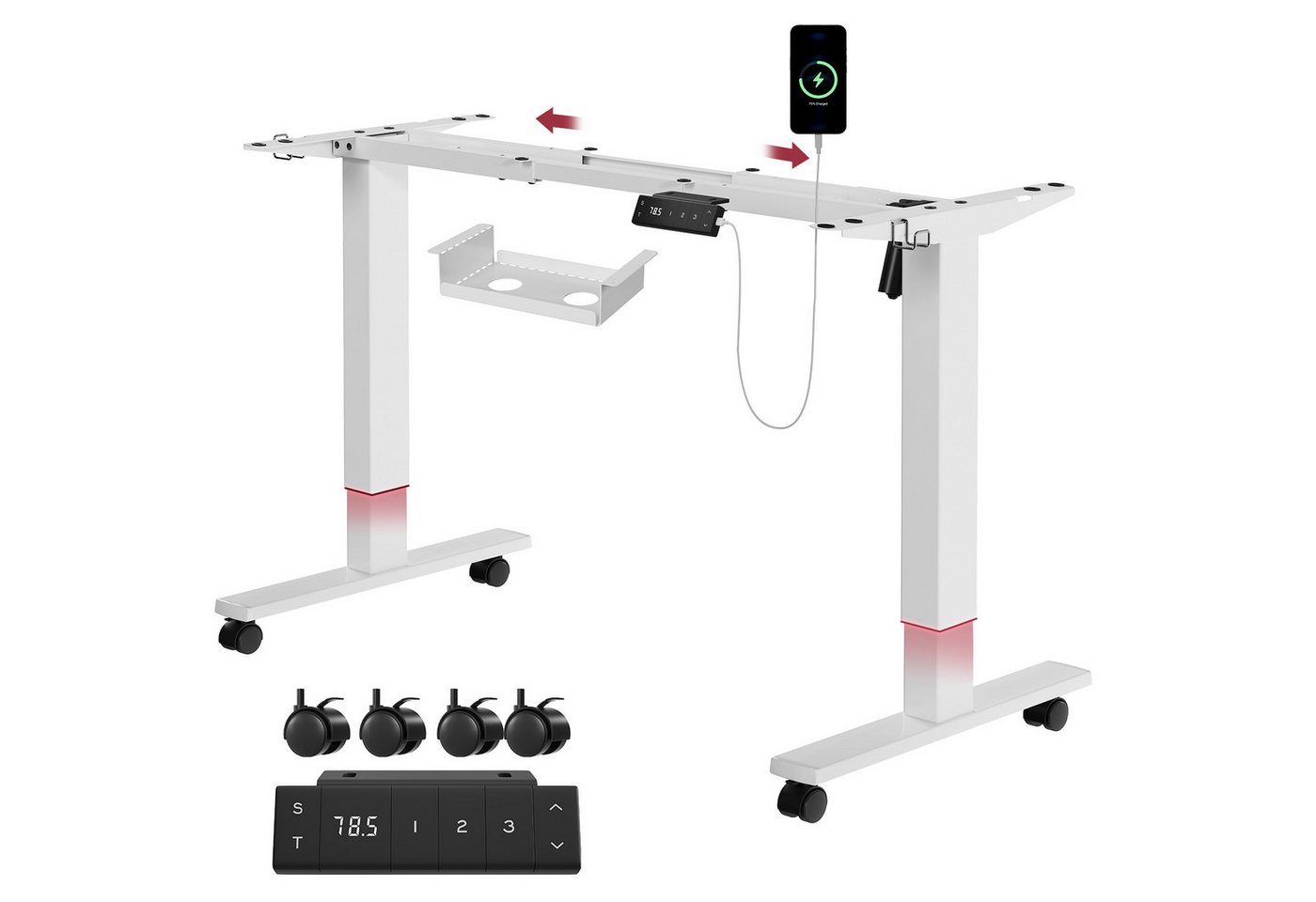 HOMALL Schreibtisch Elektrisch höhenverstellbares Tischgestell mit Wecker Alarmfunktion HOMALL Schreibtisch Elektrisch höhenverstellbares Tischgestell mit Wecker Alarmfunktion von HOMALL