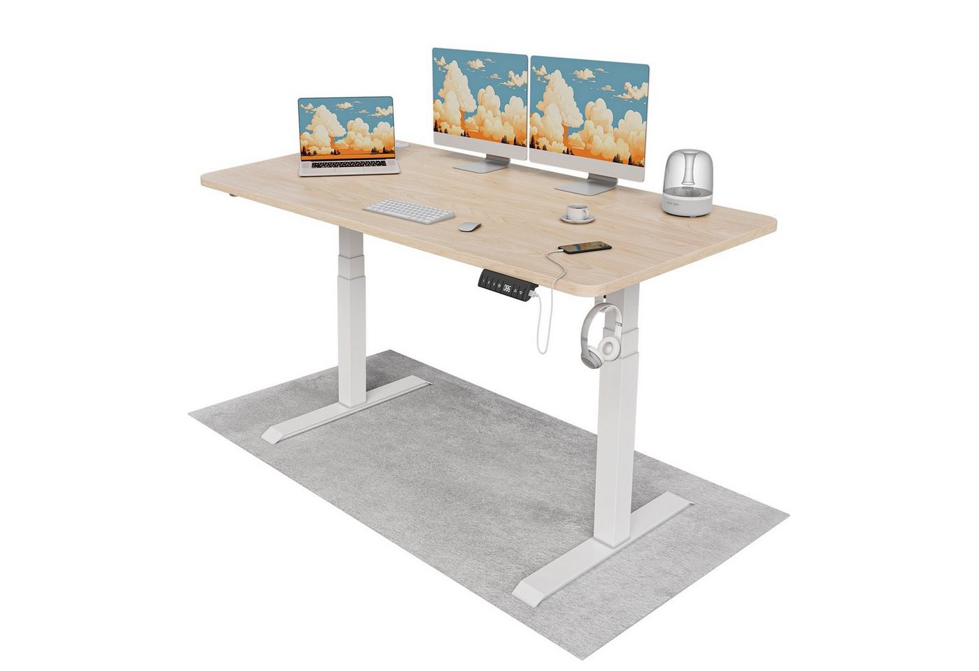 HOMALL Schreibtisch Höhenverstellbar Elektrisch Ergonomisch tisch 160/180cm von HOMALL