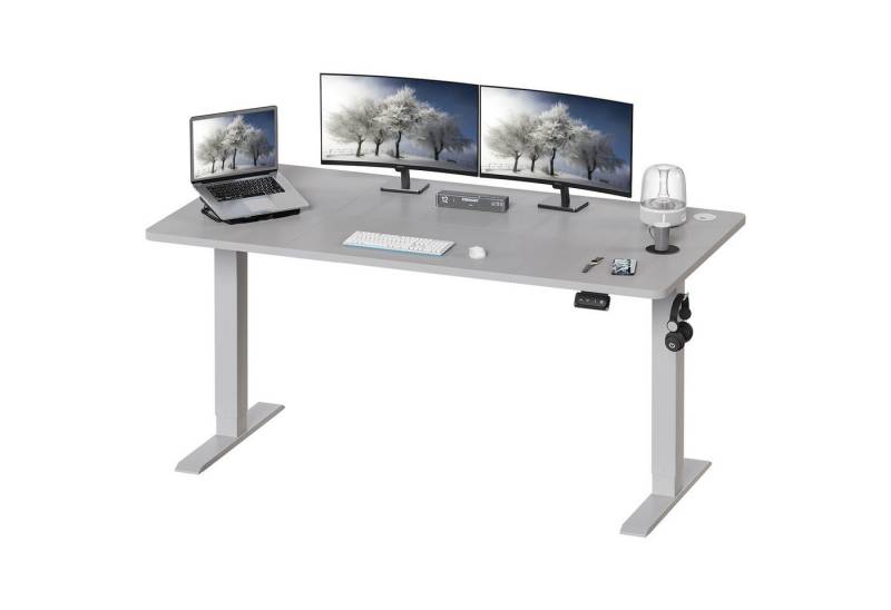 HOMALL Schreibtisch Höhenverstellbarer Schreibtisch mit 2-Stufen-Höhenspeicherfunktion (Zweistufige Höhenverstellung Ergonomischer Kopfhörerhaken und Kabelloch) von HOMALL