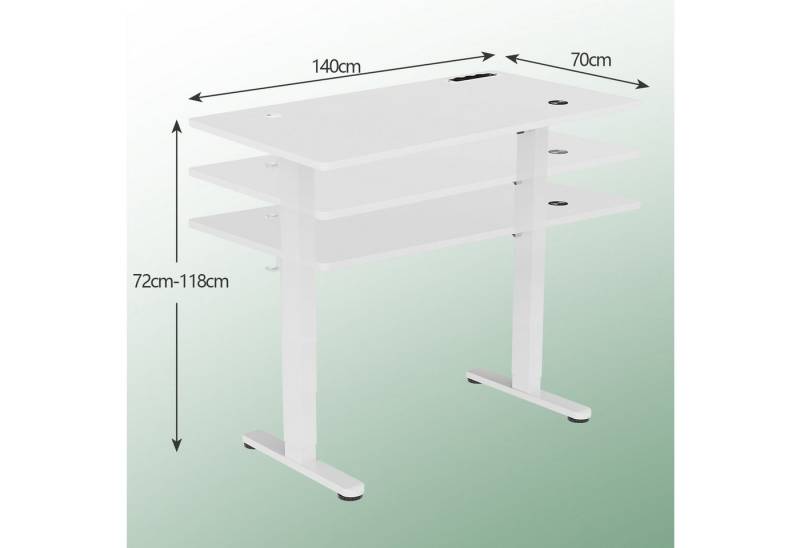 HOMALL Schreibtisch Memory-Funktion Höhenverstellbarer Schreibtisch mit 3 Steckdosen 1 USB von HOMALL