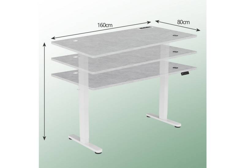 HOMALL Schreibtisch Memory-Funktion Höhenverstellbarer Schreibtisch mit 3 Steckdosen 1 USB von HOMALL