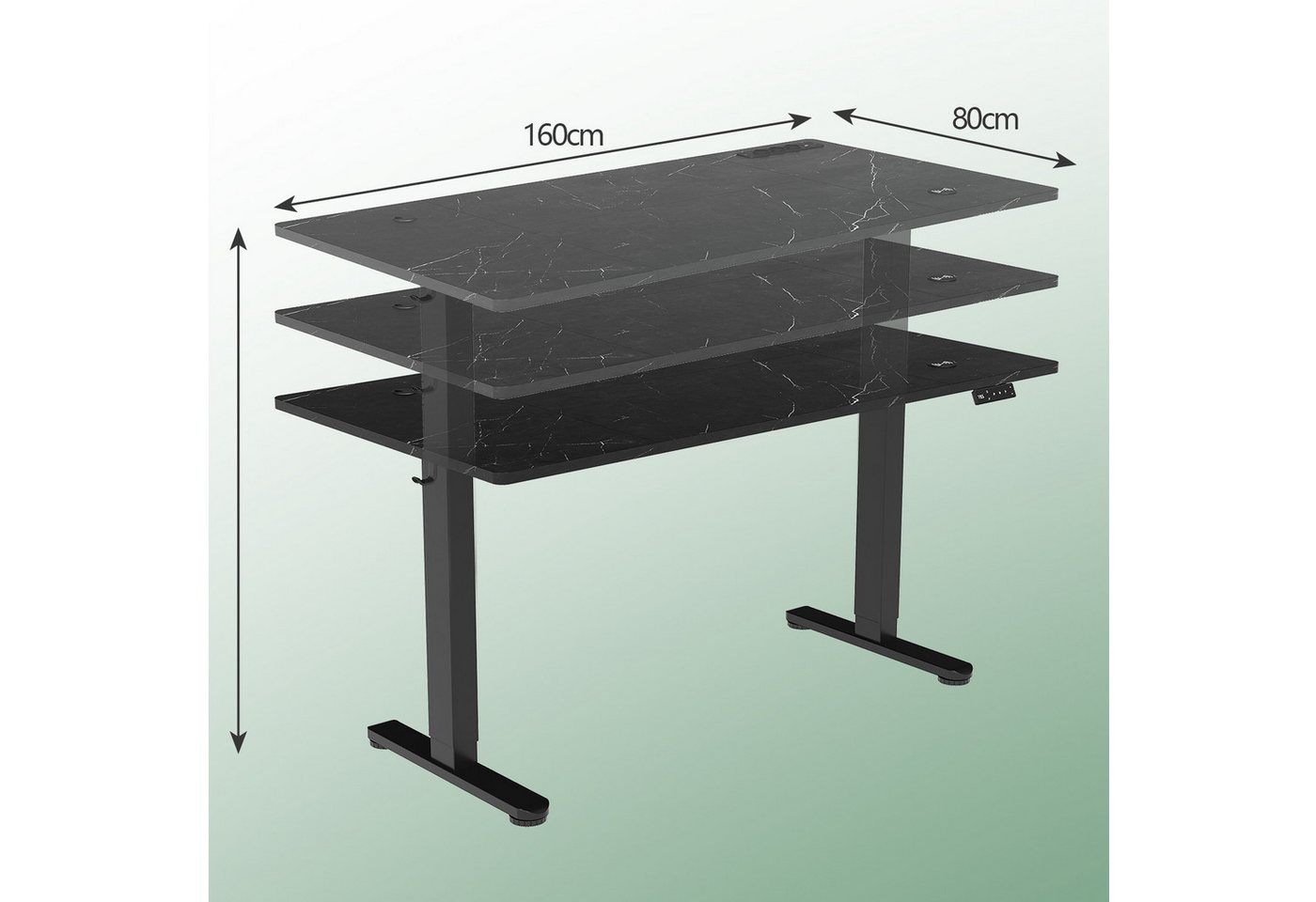 HOMALL Schreibtisch Memory-Funktion Höhenverstellbarer Schreibtisch mit 3 Steckdosen 1 USB HOMALL Schreibtisch Memory-Funktion Höhenverstellbarer Schreibtisch mit 3 Steckdosen 1 USB von HOMALL