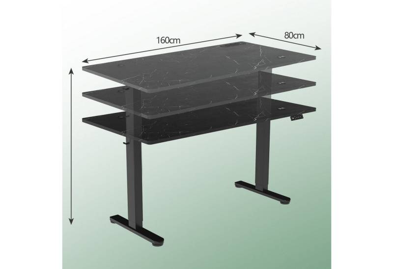 HOMALL Schreibtisch Memory-Funktion Höhenverstellbarer Schreibtisch mit 3 Steckdosen 1 USB von HOMALL