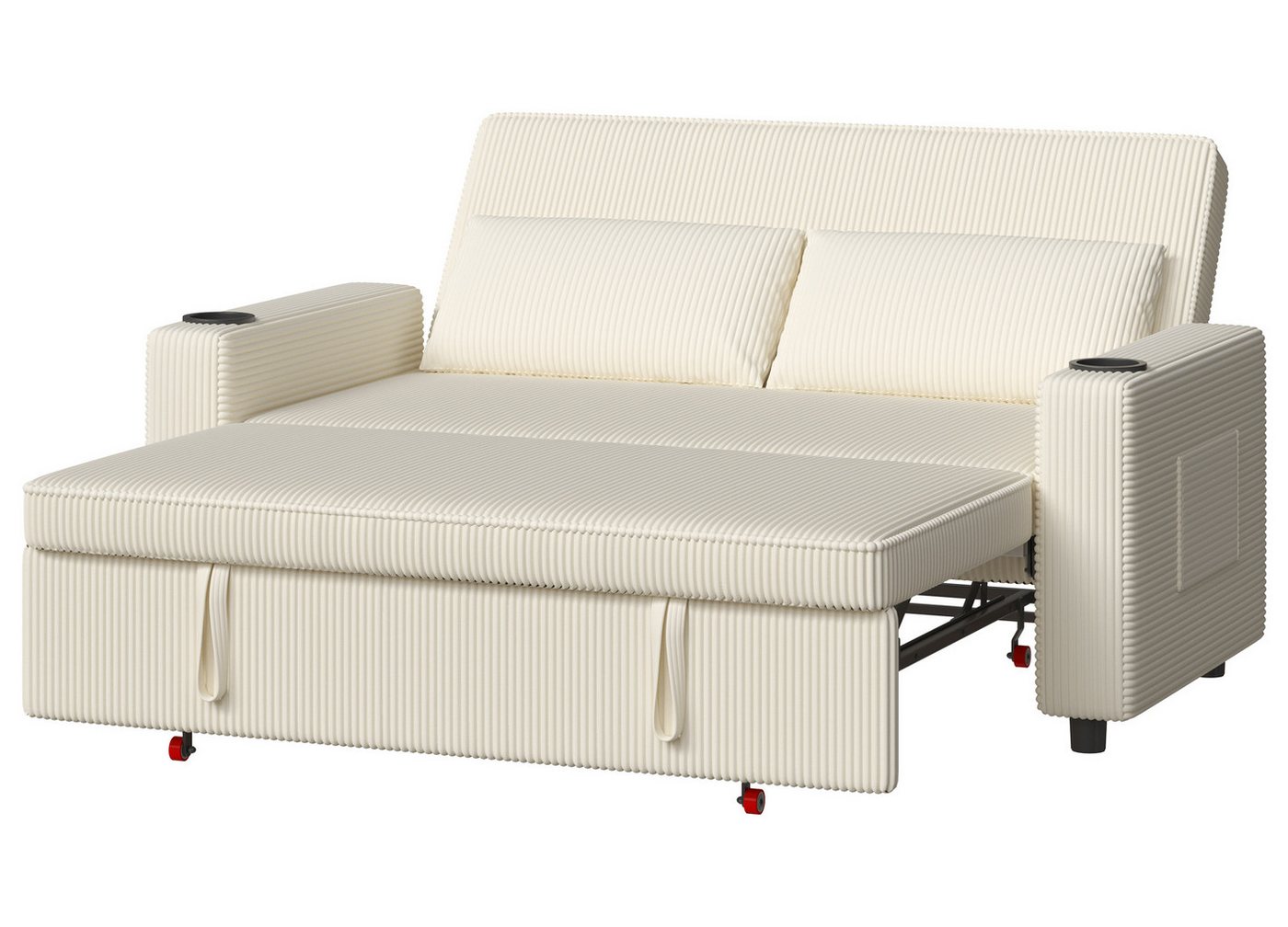 HOMALL Sofa Schlafsofa, kompaktes Klappsofa, verstellbare Rückenlehne, Ein ausziehbares Schlafsofa mit zwei Getränkehaltern. von HOMALL