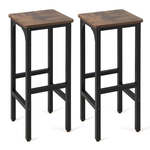 HOMASIS 2er Barhocker Set mit Fußstützen, Barstuhl in industrialem Design, Küchenstuhl mit Metallrahmen, Küchenhocker für Küche, Esszimmer, Wohnzimmer, 120 x 40 x 101 cm, Braun (2 Esszimmerstühle) HOMASIS 2er Barhocker Set mit Fußstützen, Barstuhl in industrialem Design, Küchenstuhl mit Metallrahmen, Küchenhocker für Küche, Esszimmer, Wohnzimmer, 120 x 40 x 101 cm, Braun (2 Esszimmerstühle) von HOMASIS