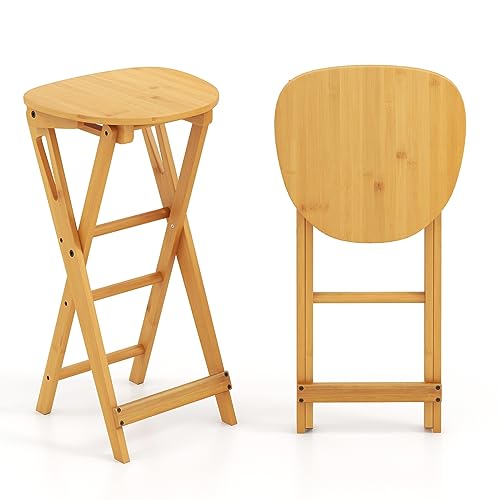 HOMASIS Barhocker Set Faltbar Barhocker Bambus Küchenhocker Hoher Hocker mit 3 Fußstützen, Tragbarer Esszimmerstuhl für Wohnzimmer, Ohne Installation, Belastbarkeit 150 kg, 36 x 33 x 64 cm HOMASIS Barhocker Set Faltbar Barhocker Bambus Küchenhocker Hoher Hocker mit 3 Fußstützen, Tragbarer Esszimmerstuhl für Wohnzimmer, Ohne Installation, Belastbarkeit 150 kg, 36 x 33 x 64 cm von HOMASIS