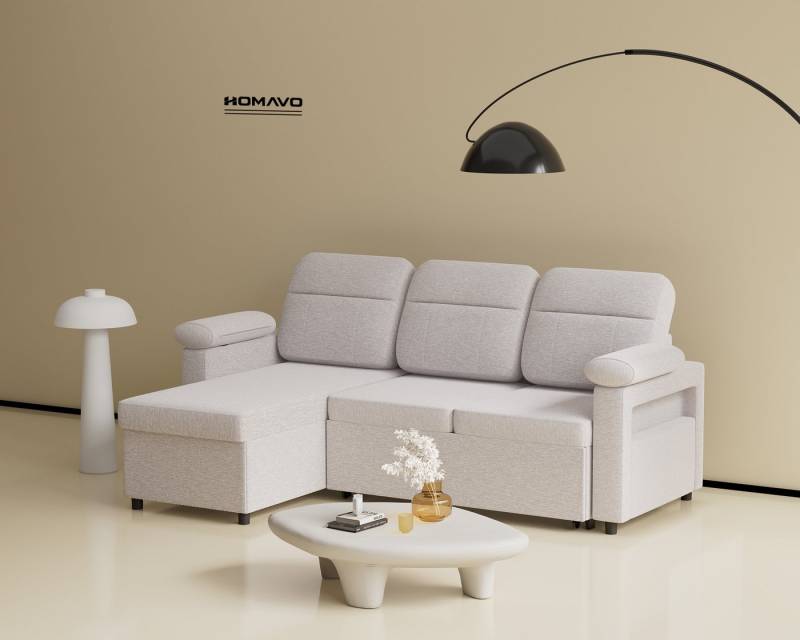 HOMAVO Ecksofa HOMAVO Schlafsofa, B: 200 cm, Liegefl. 130x200 cm HOMAVO Ecksofa HOMAVO Schlafsofa, B: 200 cm, Liegefl. 130x200 cm von HOMAVO