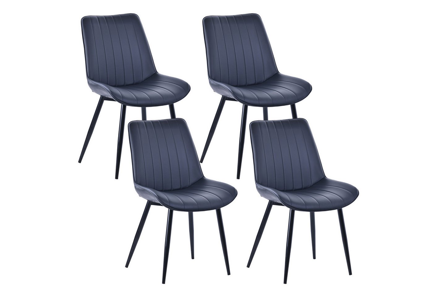 HOMAVO Esszimmerstuhl YZ1 STUHL-SET 4 Stück in Lederlook oder Samt von HOMAVO