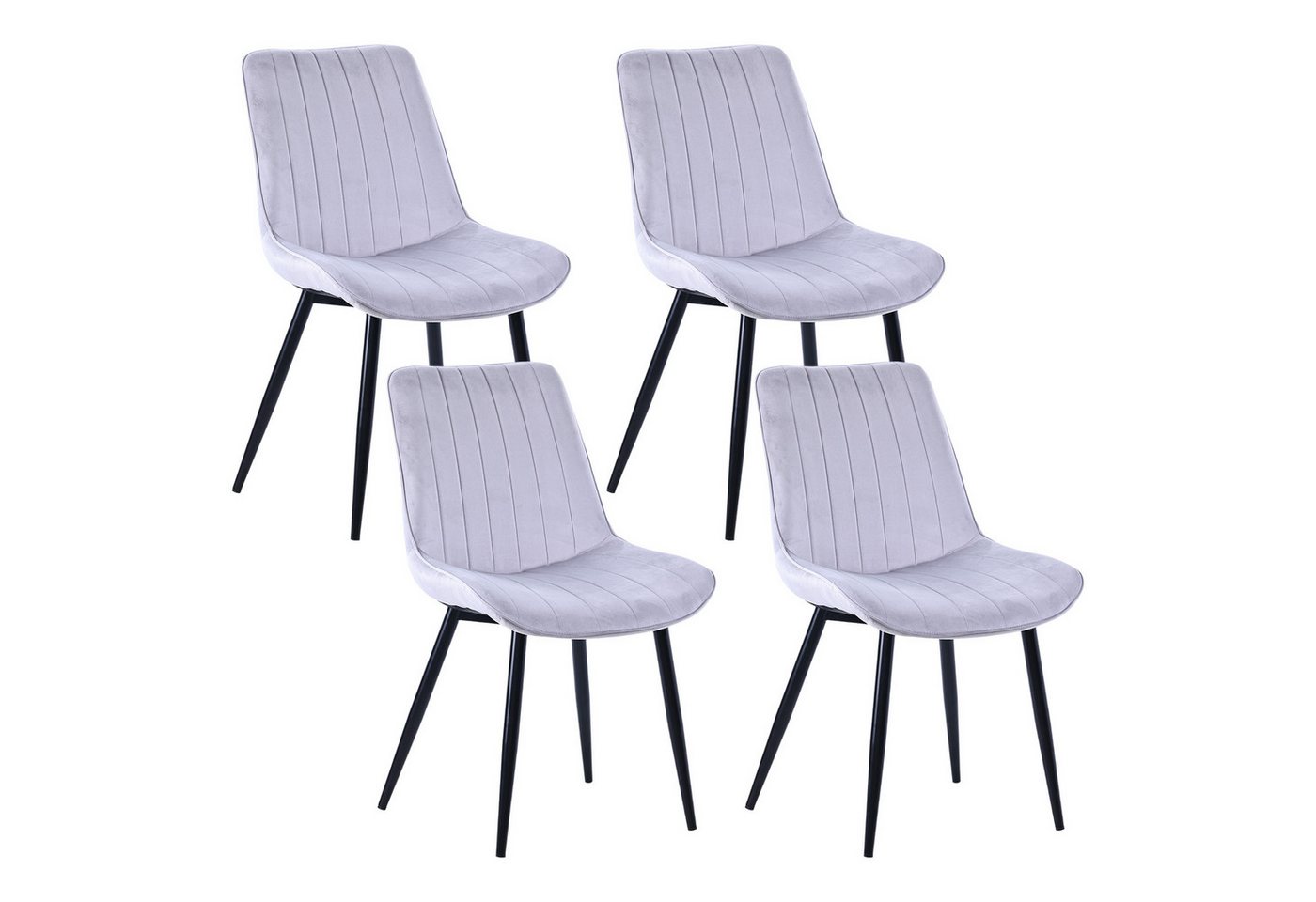 HOMAVO Esszimmerstuhl YZ1 STUHL-SET 4 Stück in Lederlook oder Samt von HOMAVO