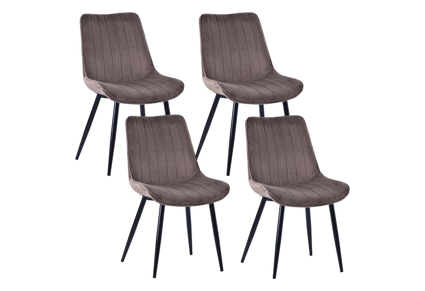 HOMAVO Esszimmerstuhl YZ1 STUHL-SET 4 Stück in Lederlook oder Samt von HOMAVO