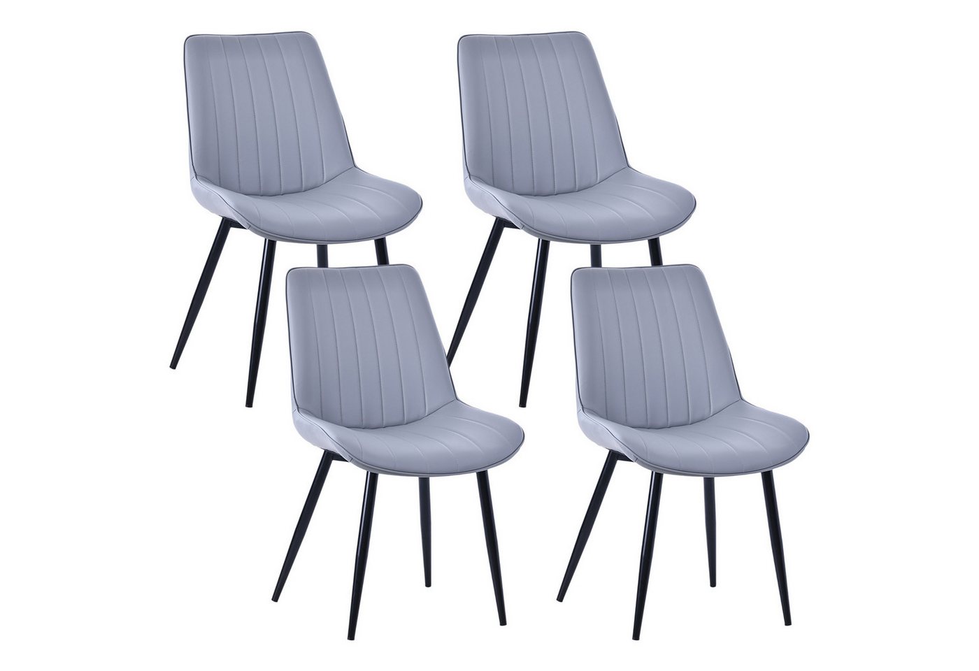 HOMAVO Esszimmerstuhl YZ1 STUHL-SET 4 Stück in Lederlook oder Samt von HOMAVO