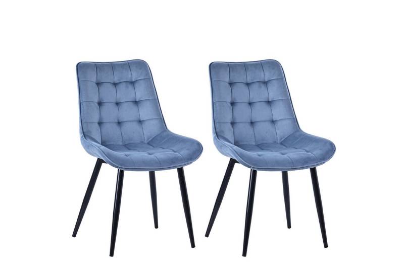 HOMAVO Esszimmerstuhl YZ2 STUHL-SET 2 Stück in Samt oder Webstoff (2Set) von HOMAVO